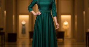 Sukienka taliowana z paskiem wizytowa: Elegancki styl dla Ciebie