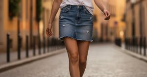 Spódnica jeansowa krótka z przetarciami: Twój letni must-have